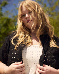 Erica Cotton Eyelet Shirt - Black