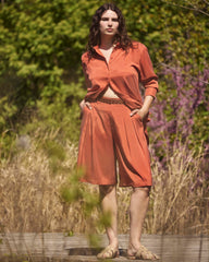 Cooling Stretch Cupro Artist Shirt - Warm Russet