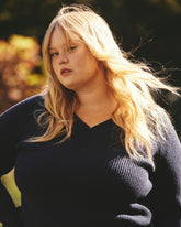 Tori V Neck Sweater - Navy