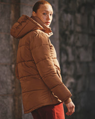 Rainier Short Hooded Puffer - Classic Camel