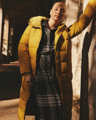 Everest Long Hooded Puffer 2 - Mustard