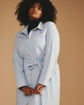Morgan Belted Stretch Flannel Shirtdress - Battenberg Twill
