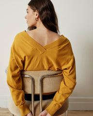 Savvy Fine Knit Sweater Blouse - Mustard