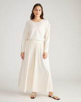 Pina Long Sleeve Lounge Tee - Porcelain