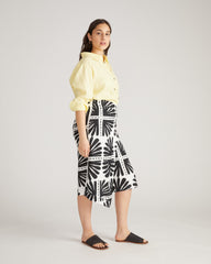 Villa Linen Wrap Culottes - Ink Bloom Print