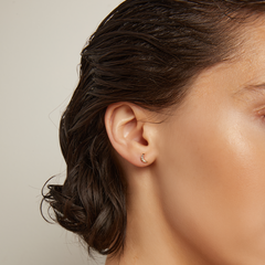 Aurate Lab Grown White Sapphire Moon Stud Earrings