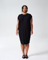 Carrea Relaxed Liquid Jersey Dress - Black