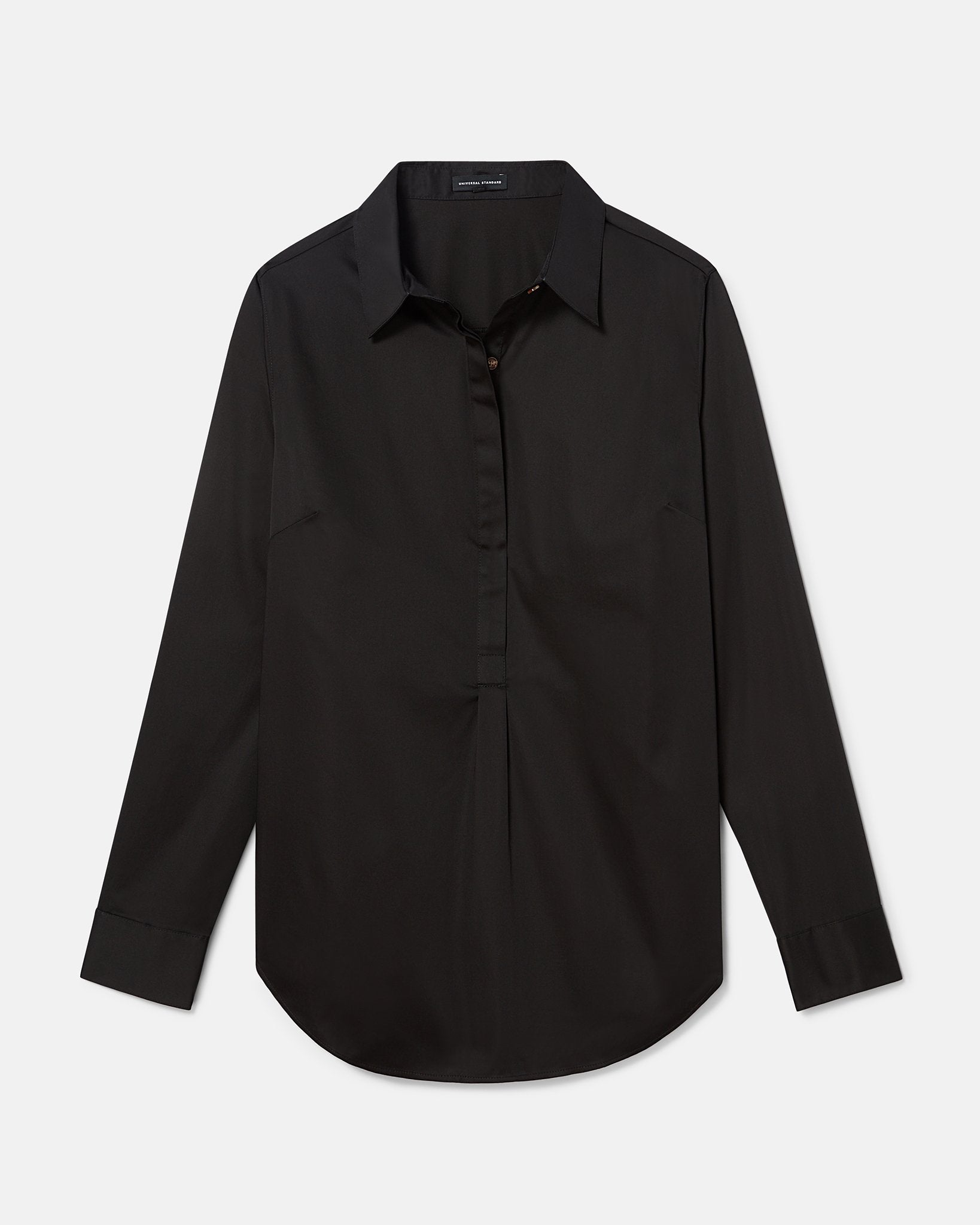 Elbe Popover Stretch Poplin Shirt Classic Fit - Black