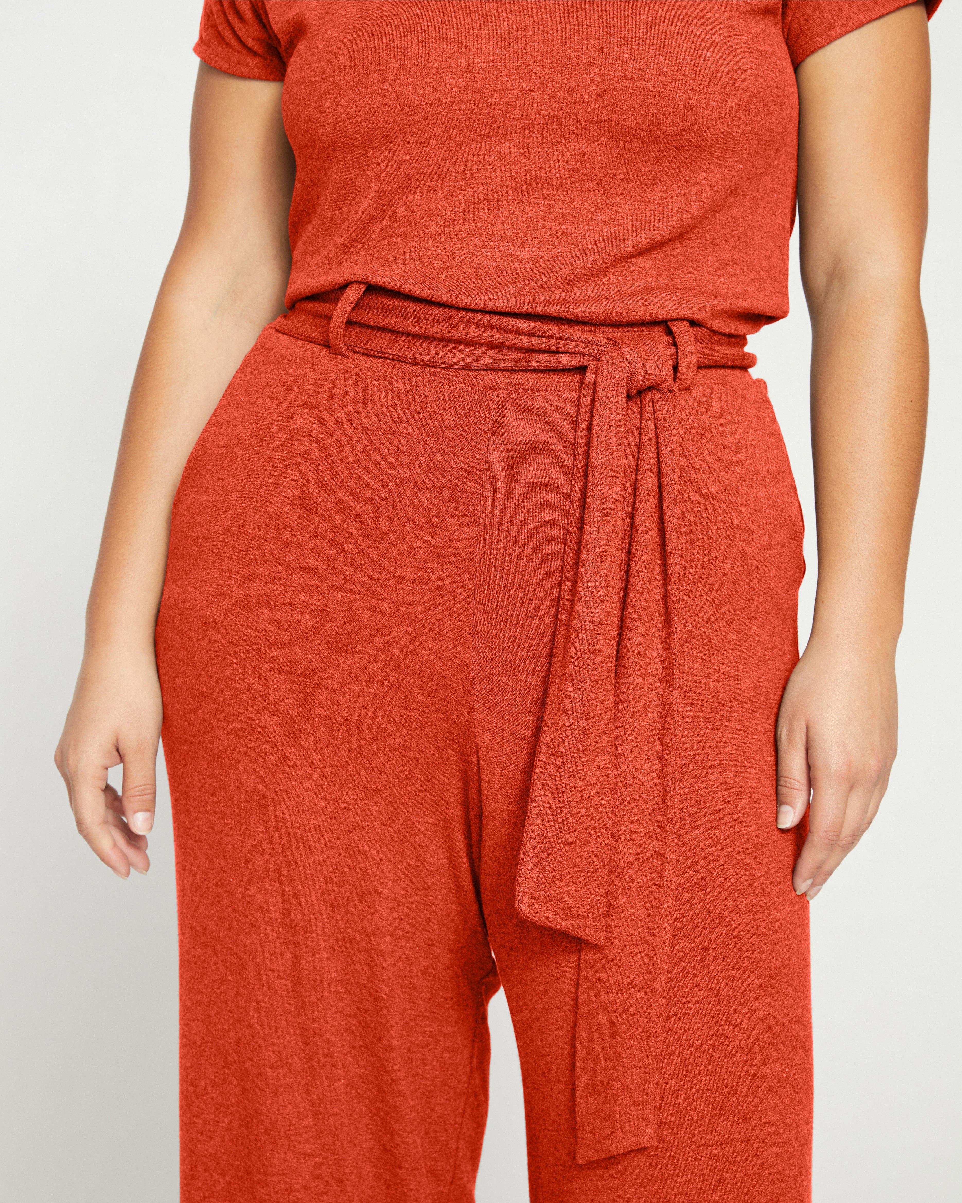 TravelKnit Wide Leg Pants - Warm Russet