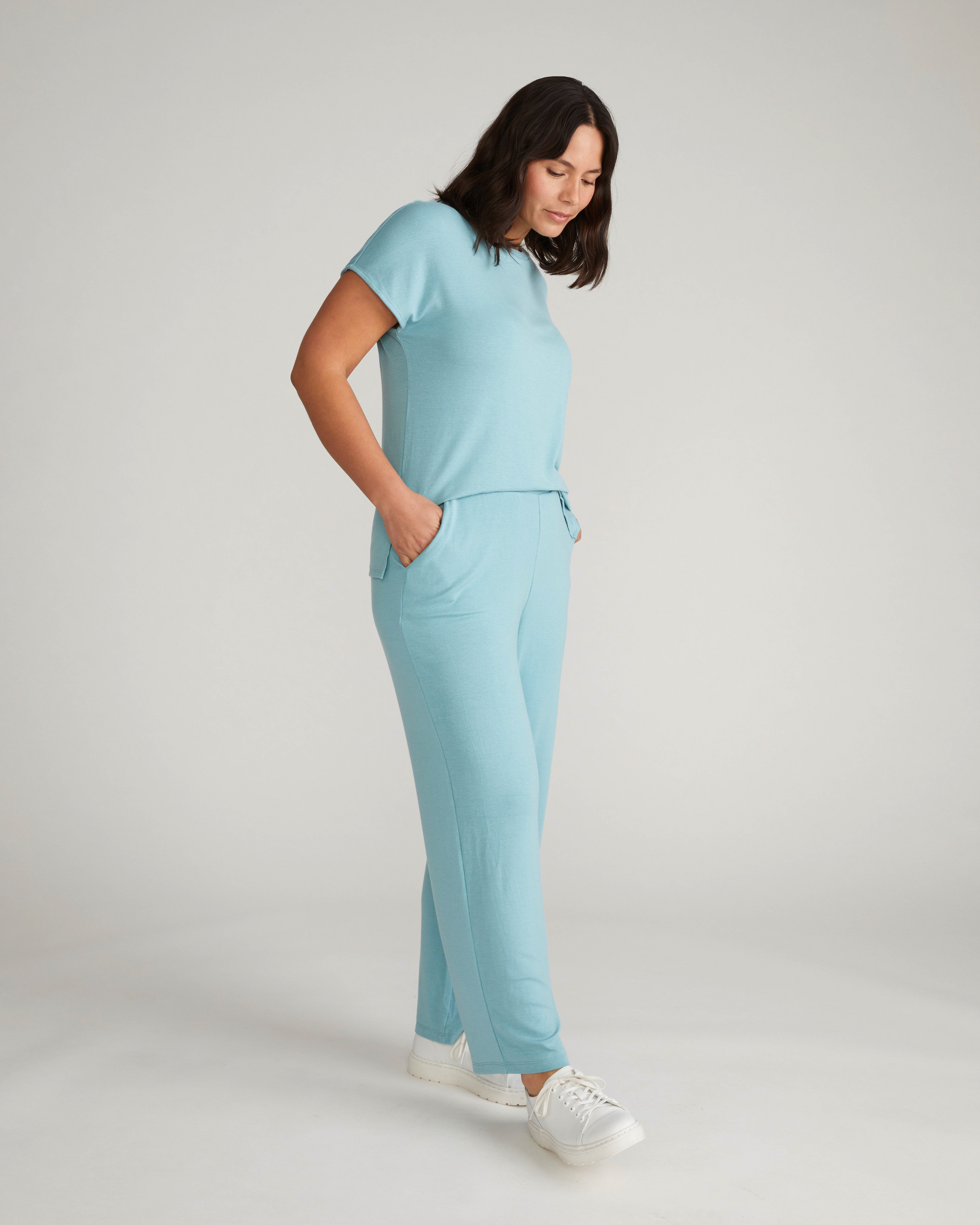 TravelKnit Relaxed Pants - Cameo Blue