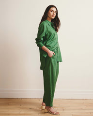 Iris Linen Easy Pull-On Pants - Clover