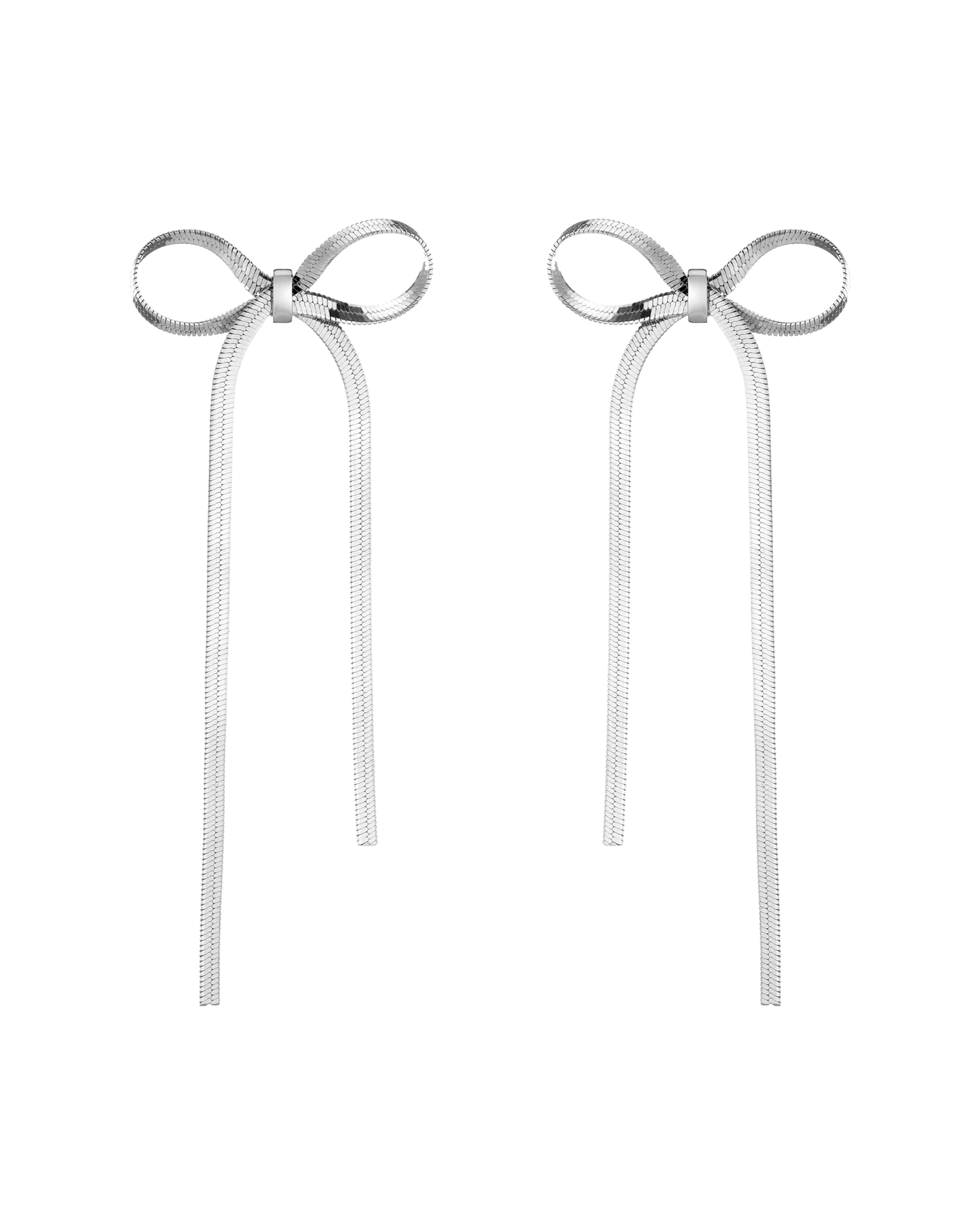 Aurate Herringbone Bow Earrings