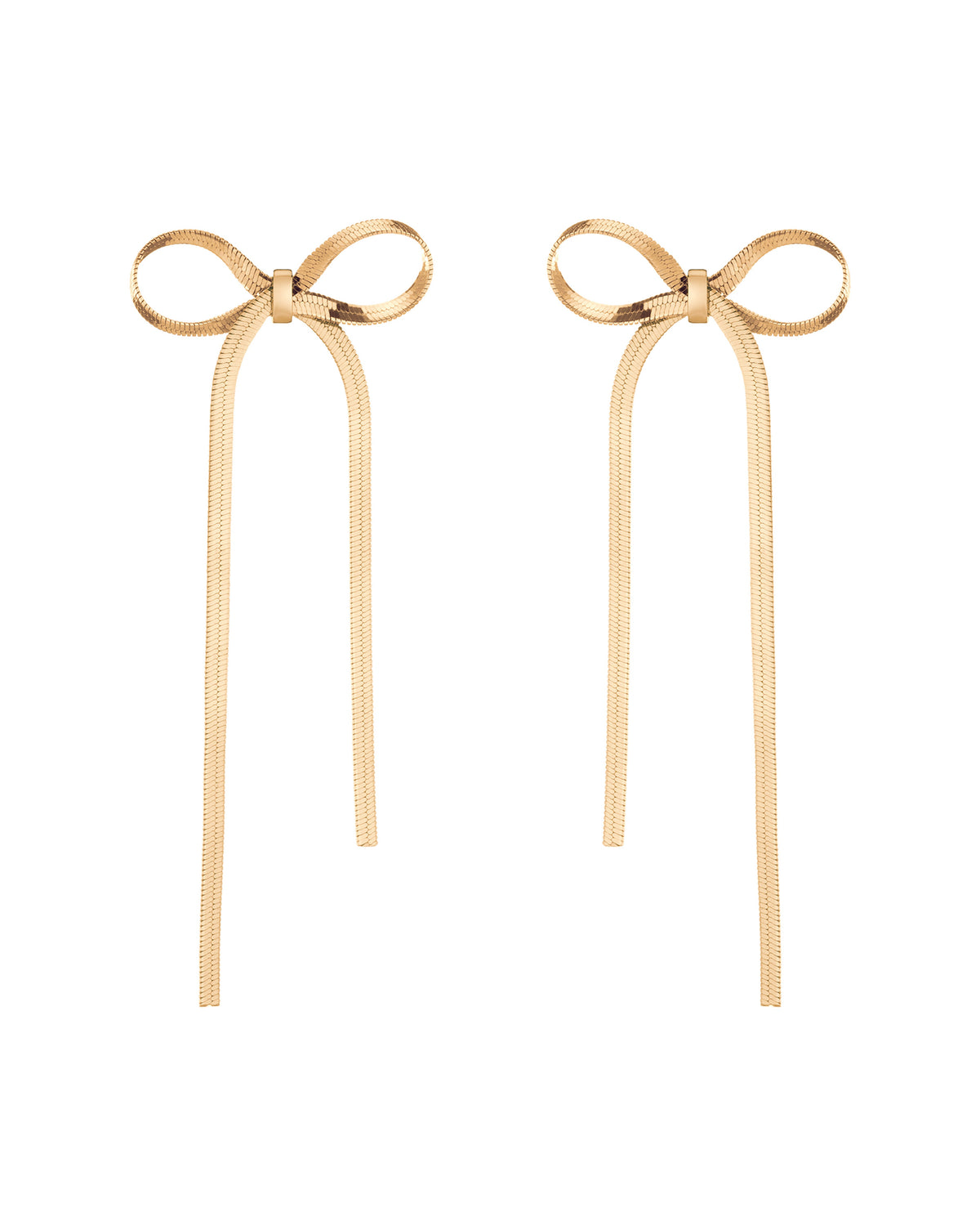 Aurate Herringbone Bow Earrings