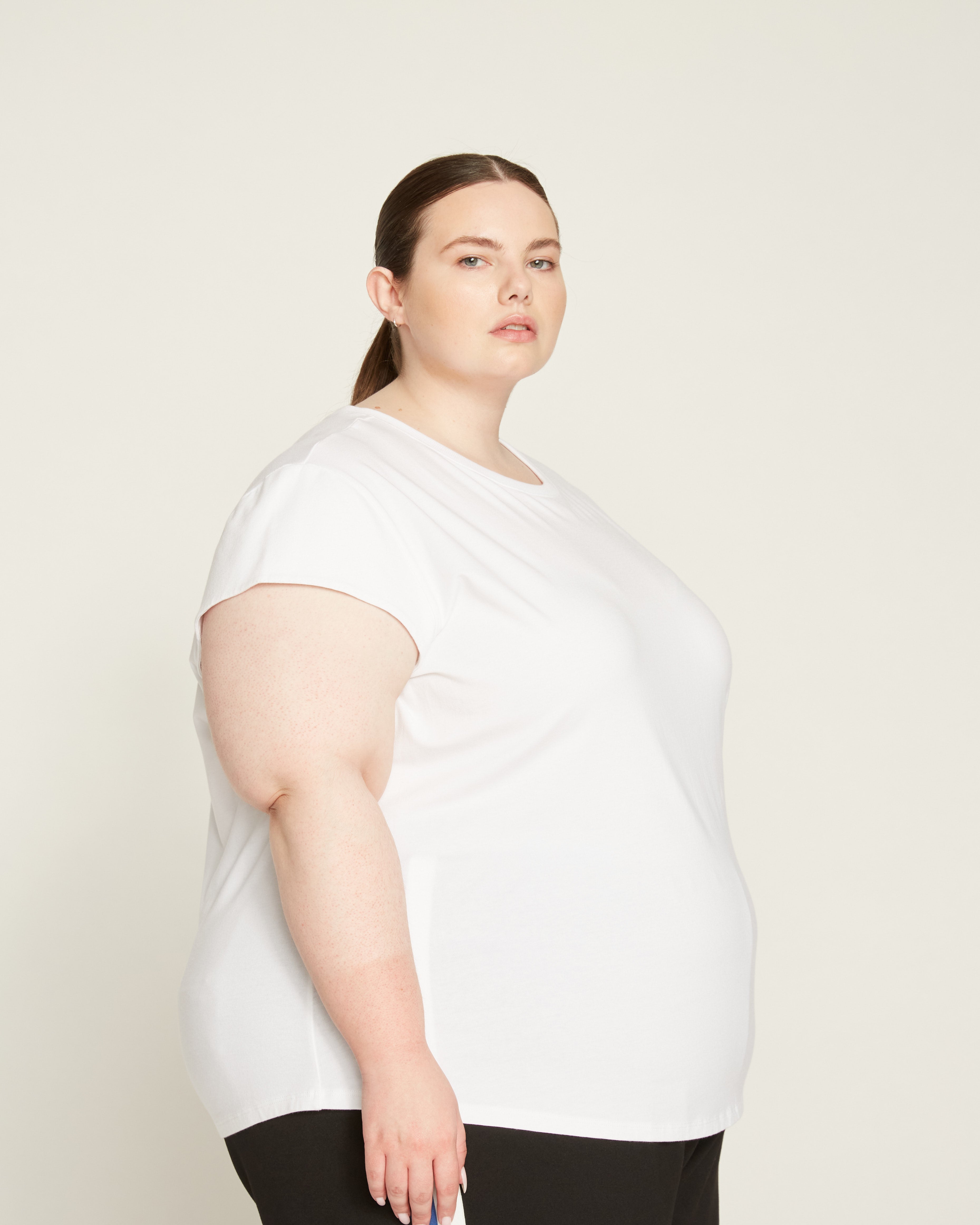 Ashley Cap Sleeve Tee - White