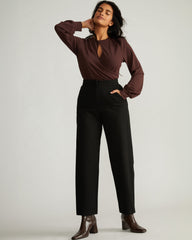 Audrey Tailored Ponte Pants - Black