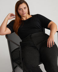 Audrey Tailored Ponte Pants - Storm Houndstooth