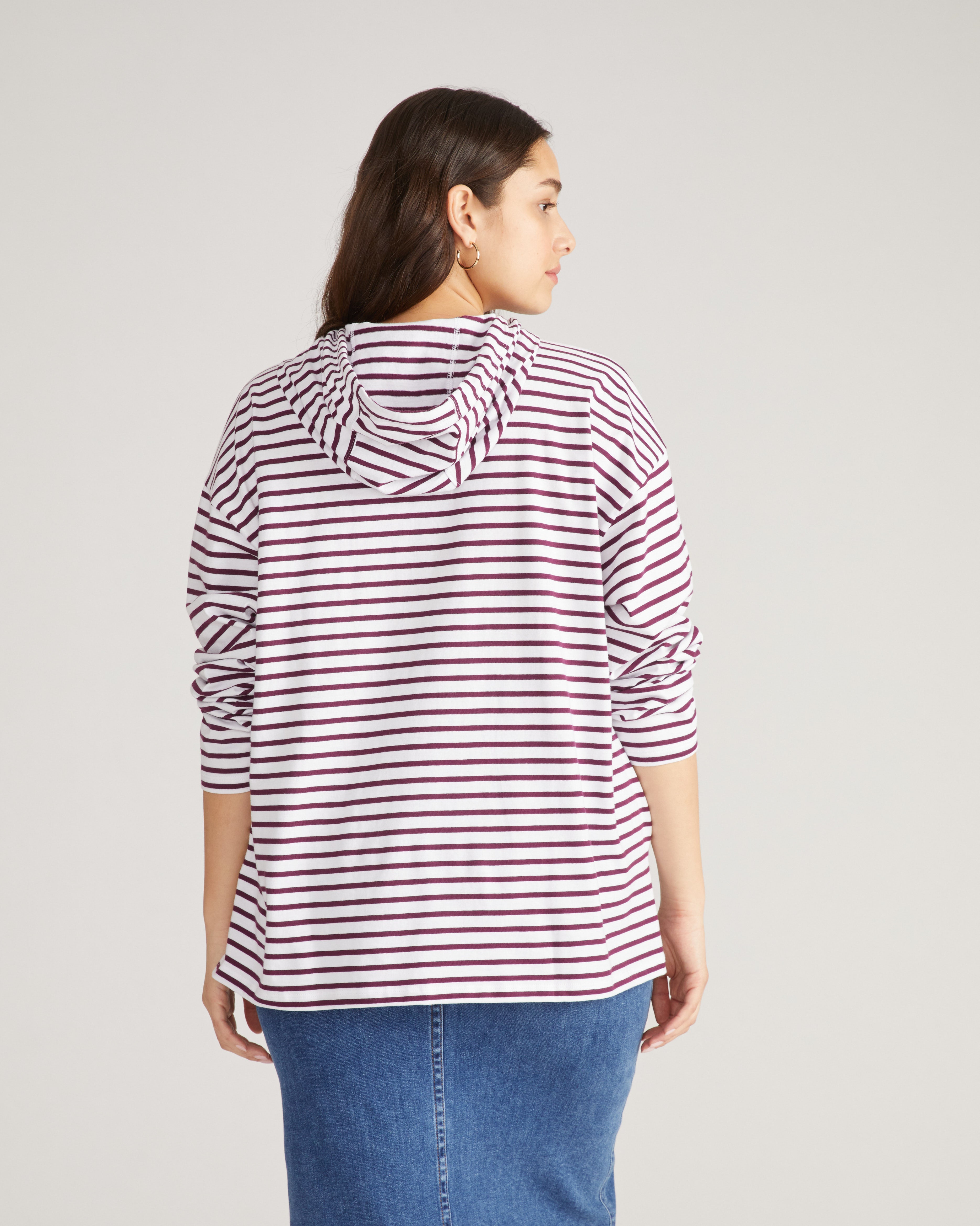 Baja Breton Stripe Hoodie - White/Gamay Stripe