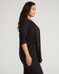 TravelKnit Minimalist Cardigan - Black