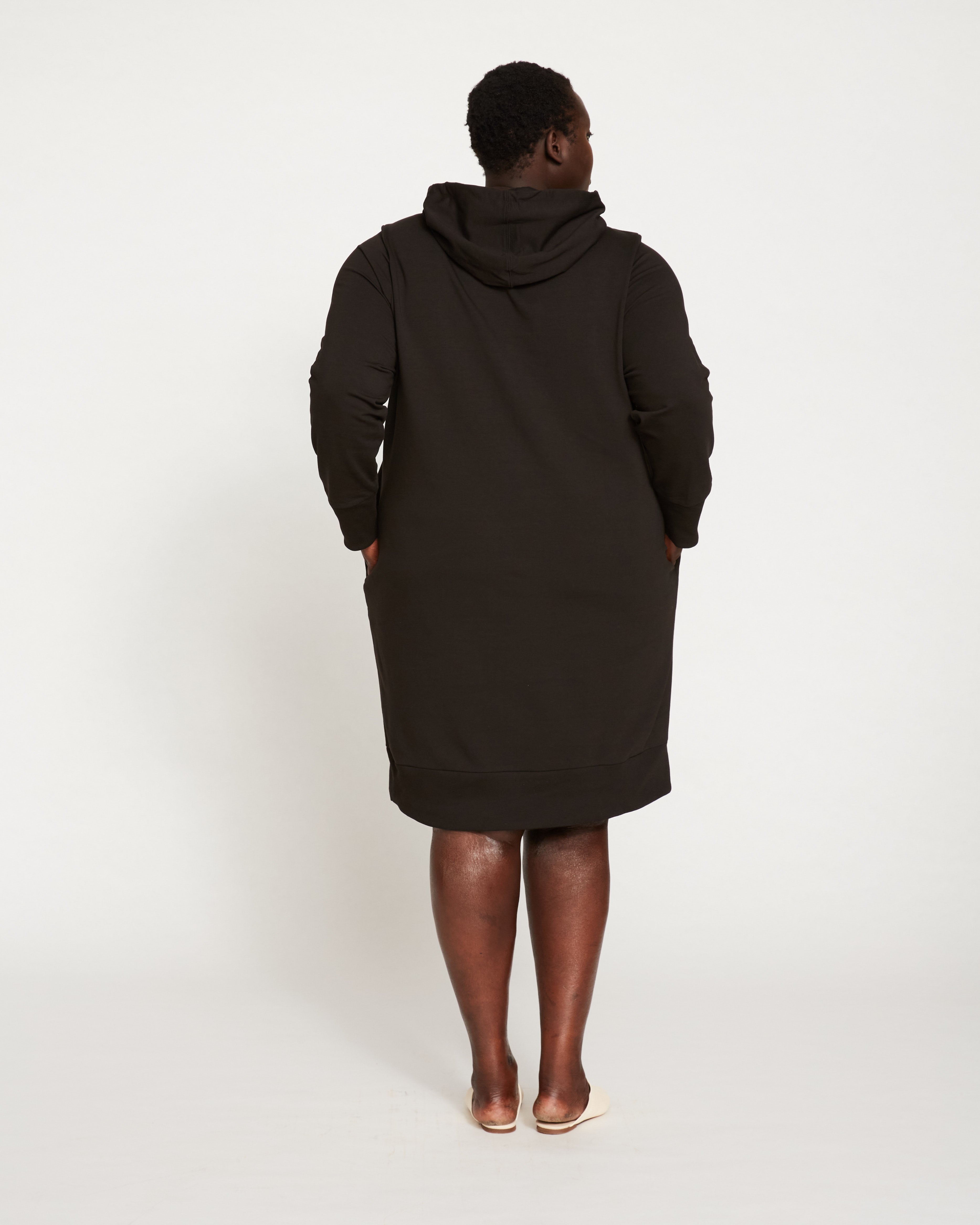 Bree Hooded Sweatshirt Dress - Black