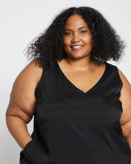 Iconic Cooling Cupro Geneva V Tank Dress - Black