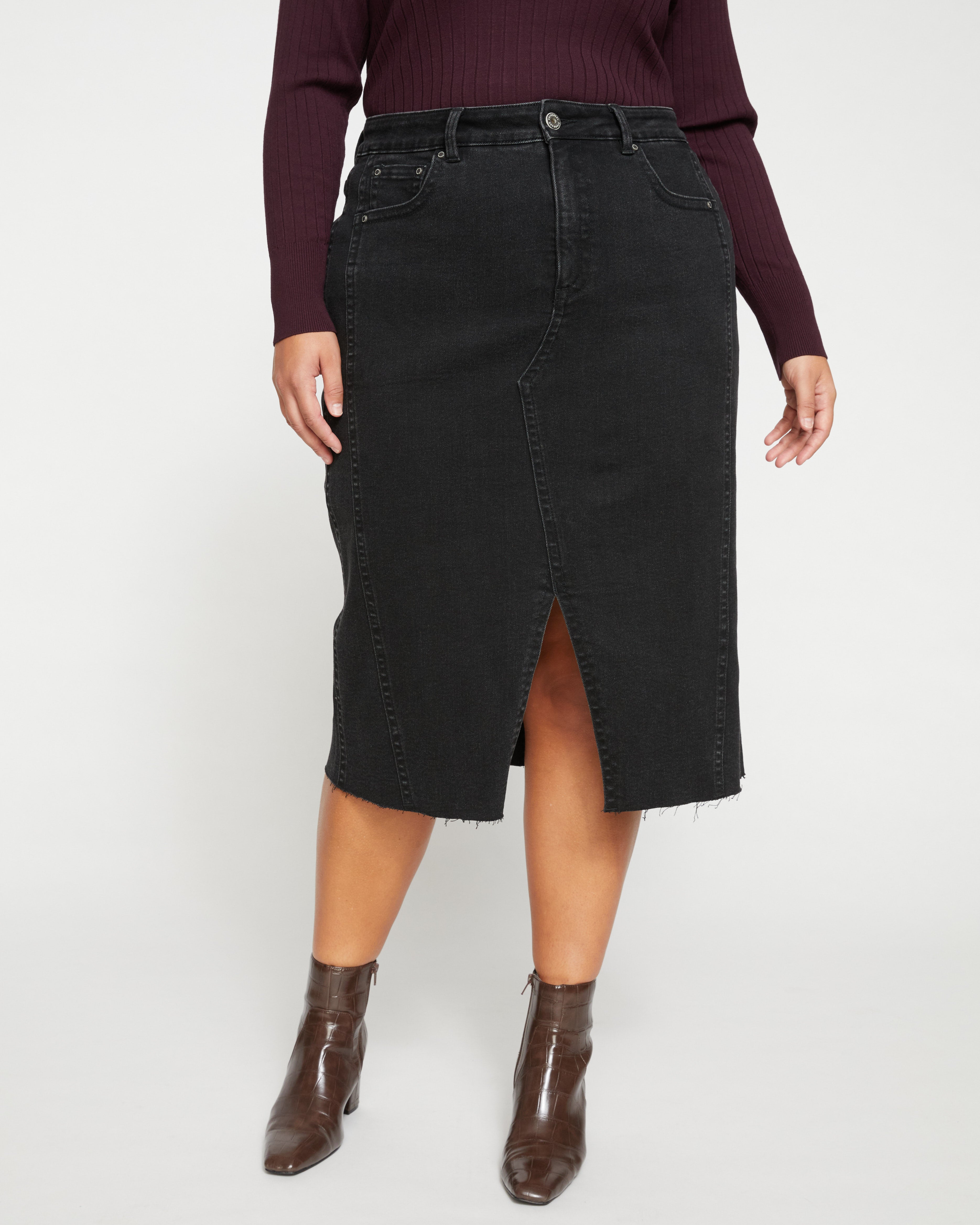 Dakota Denim Skirt - Broken Black