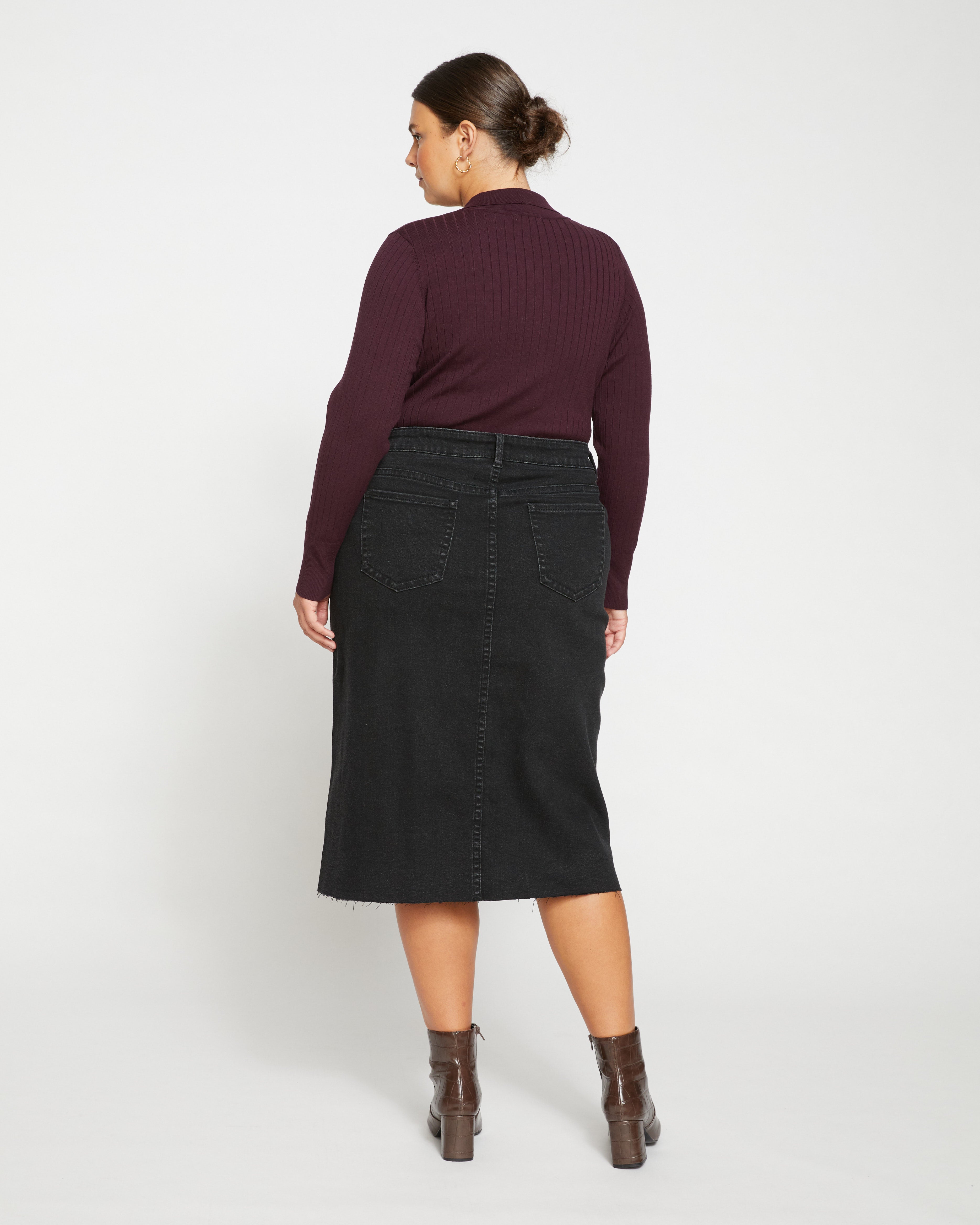 Dakota Denim Skirt - Broken Black