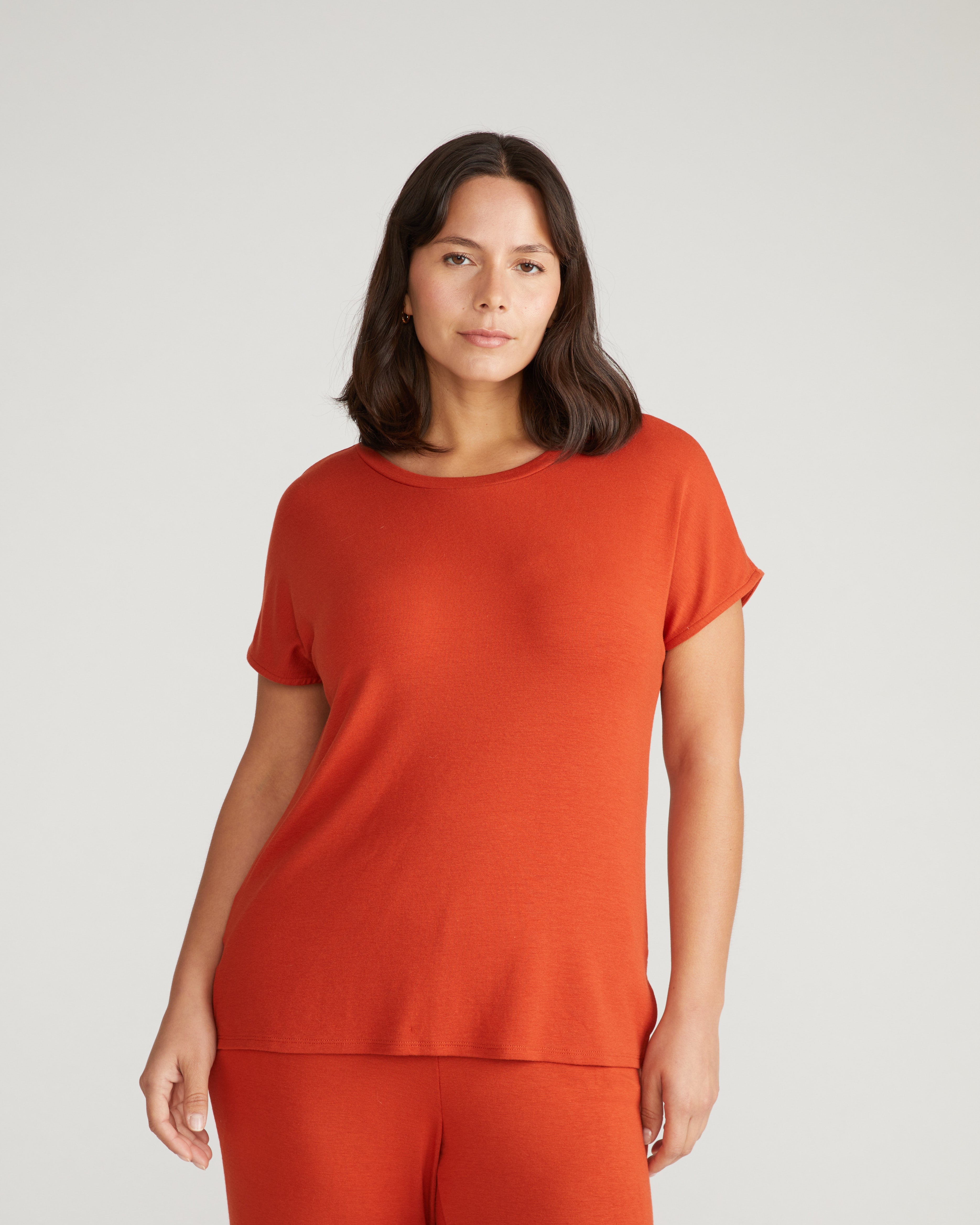 TravelKnit Relaxed Tee - Warm Russet