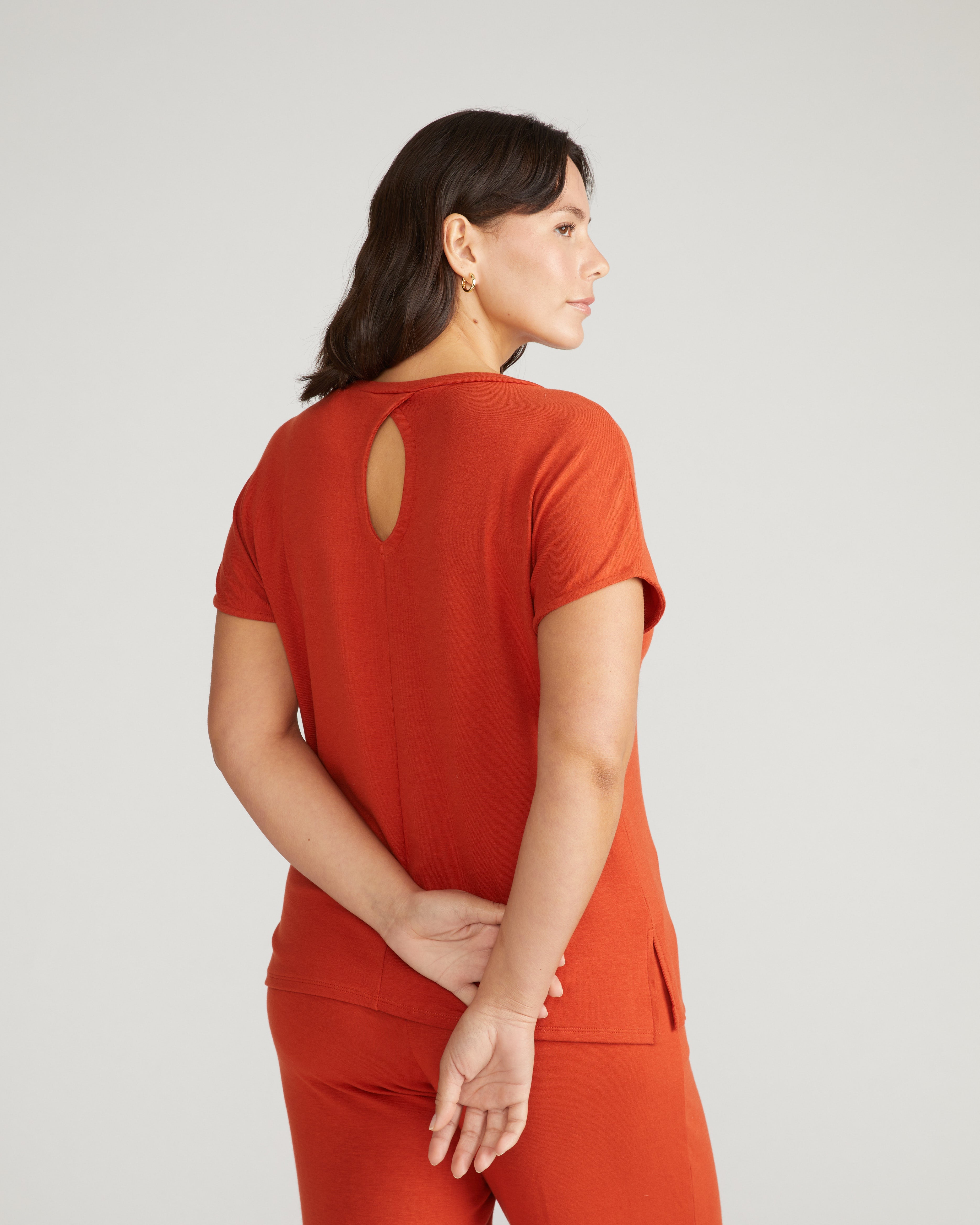 TravelKnit Relaxed Tee - Warm Russet