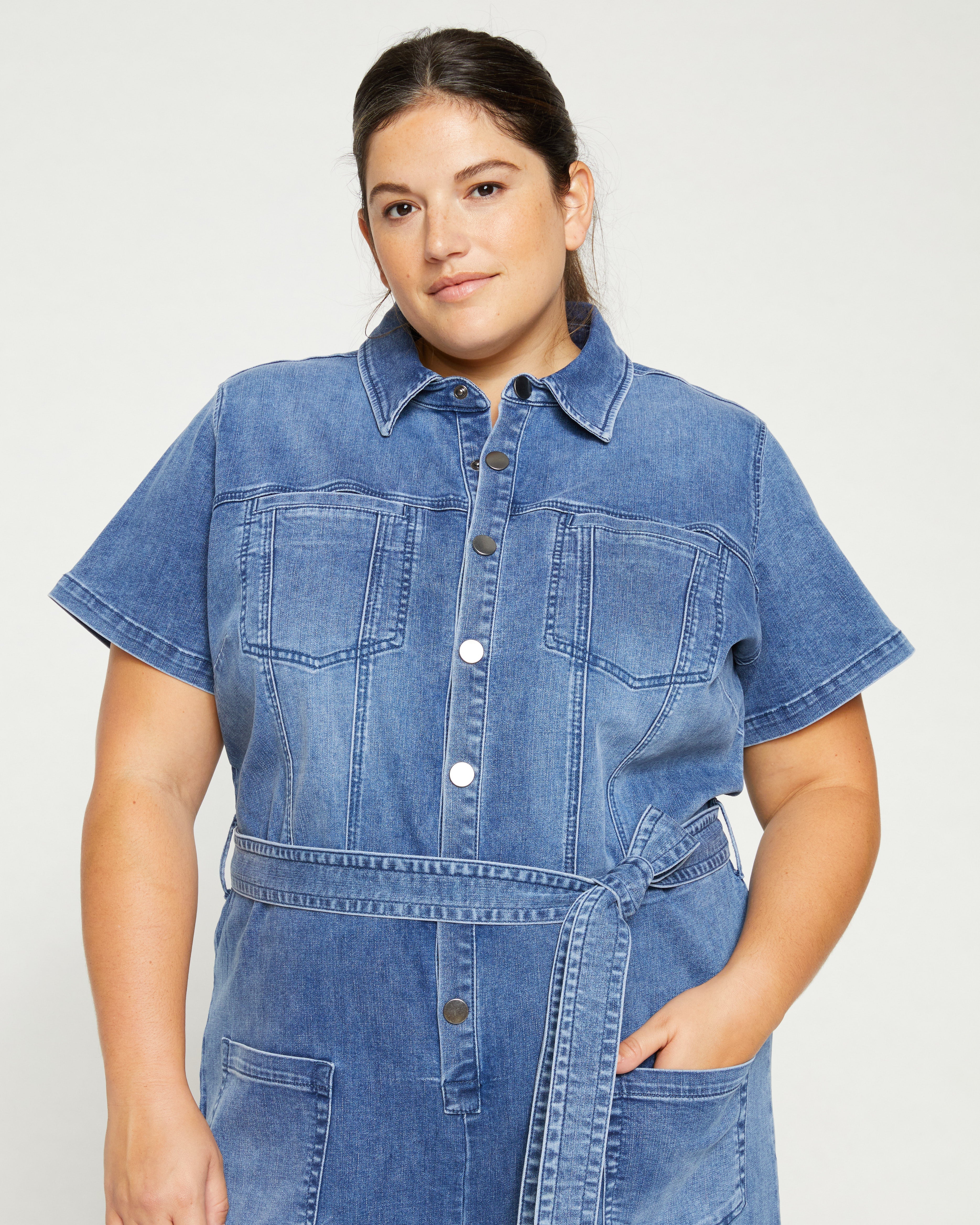 Kate Denim Jumpsuit - Austin Blue