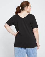 Double V Tee - Black