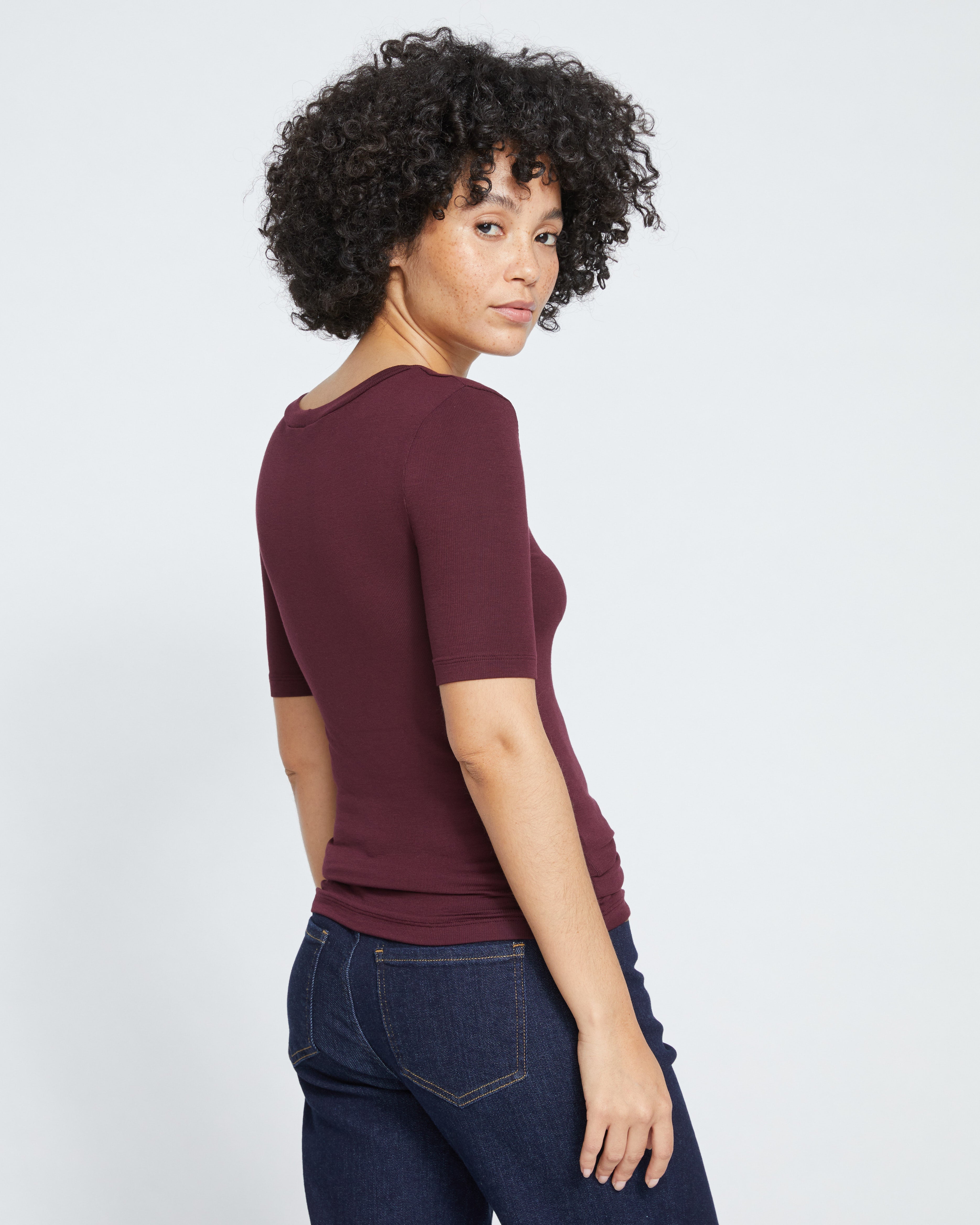 Foundation Short Sleeve Crew Neck Tee - Black Cherry