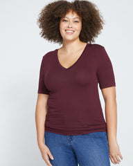 Foundation Short Sleeve V-Neck Tee - Black Cherry