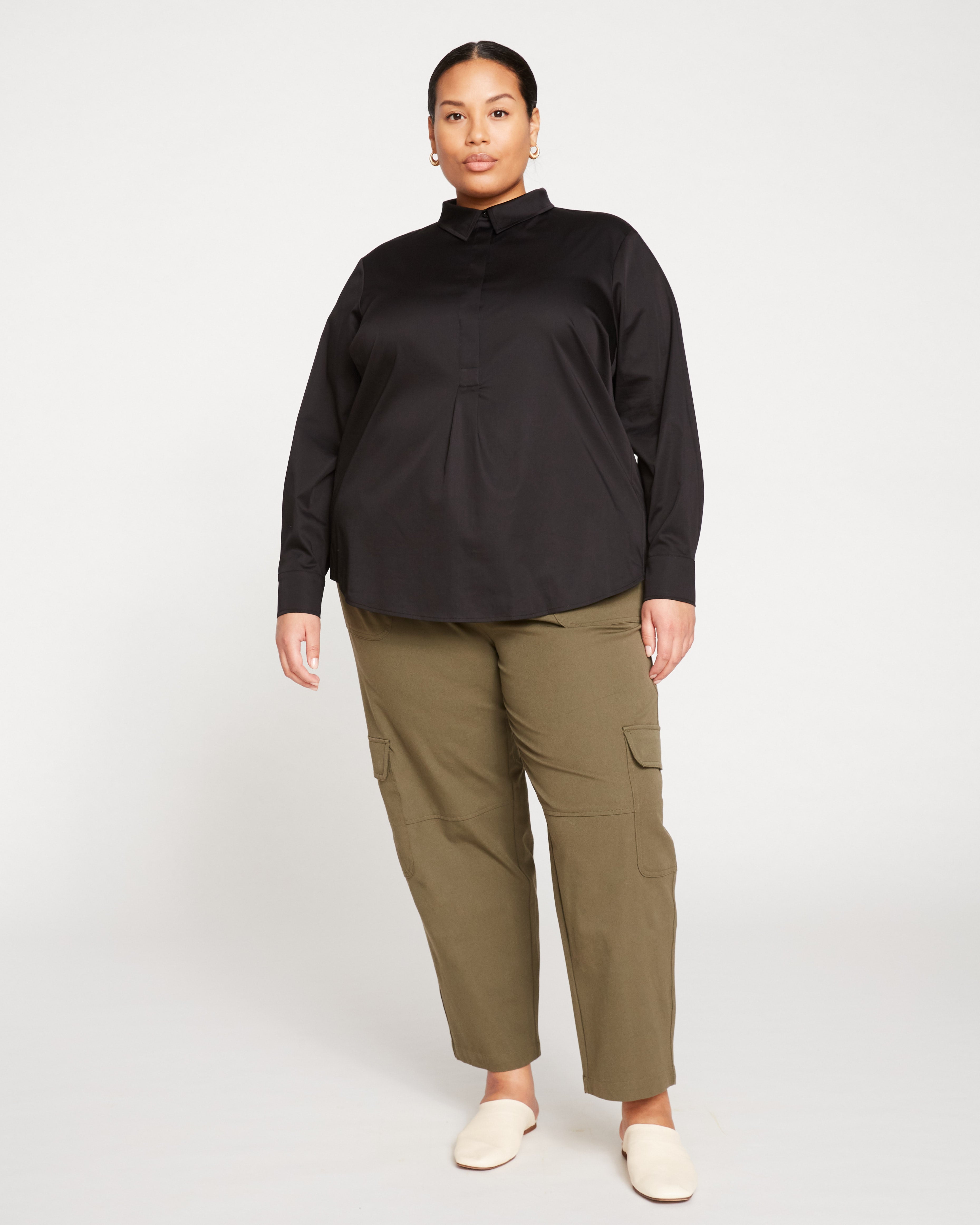 Karlee Stretch Cotton Twill Cargo Pants - Ivy