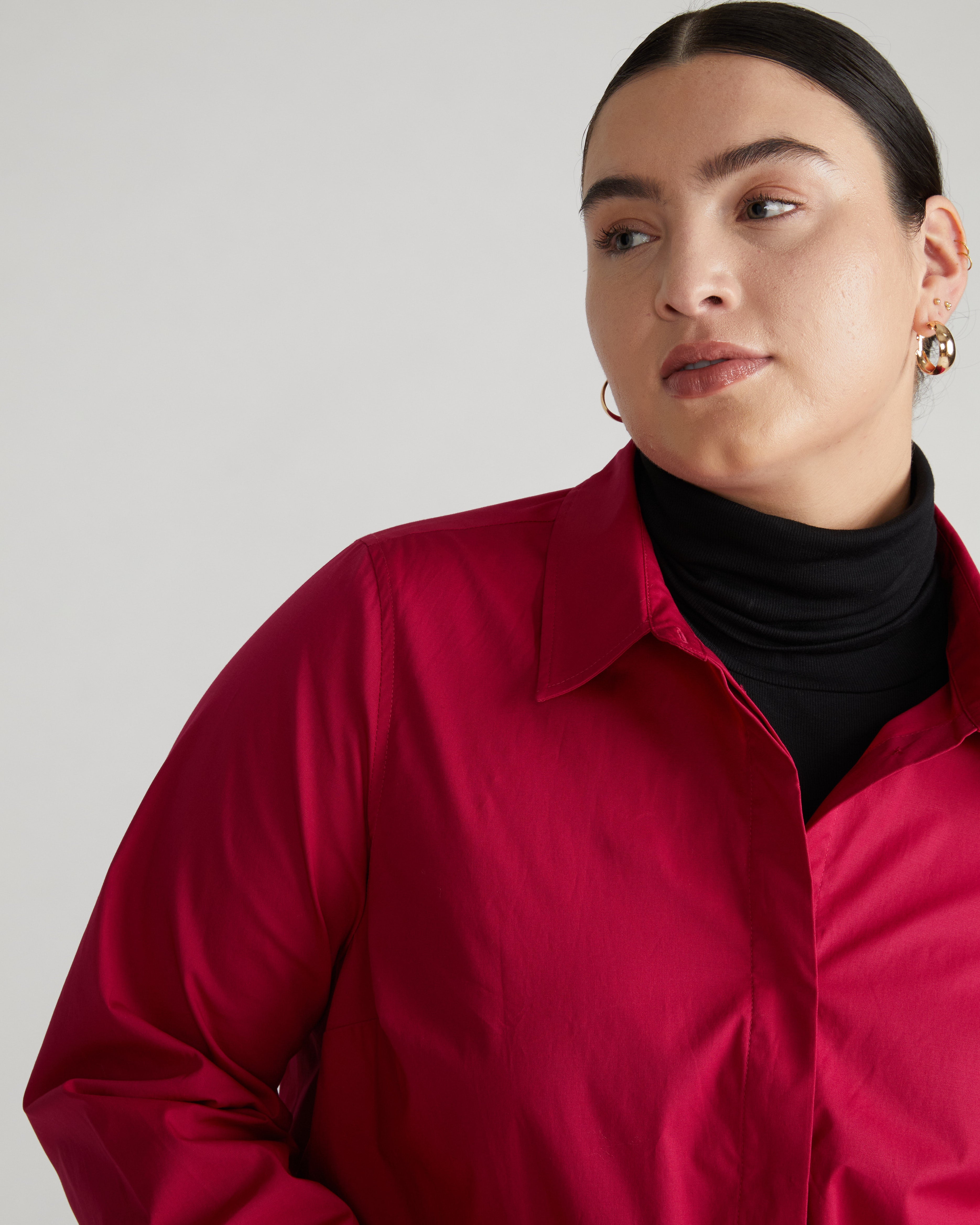Elbe Stretch Poplin Shirt Classic Fit - Cerise