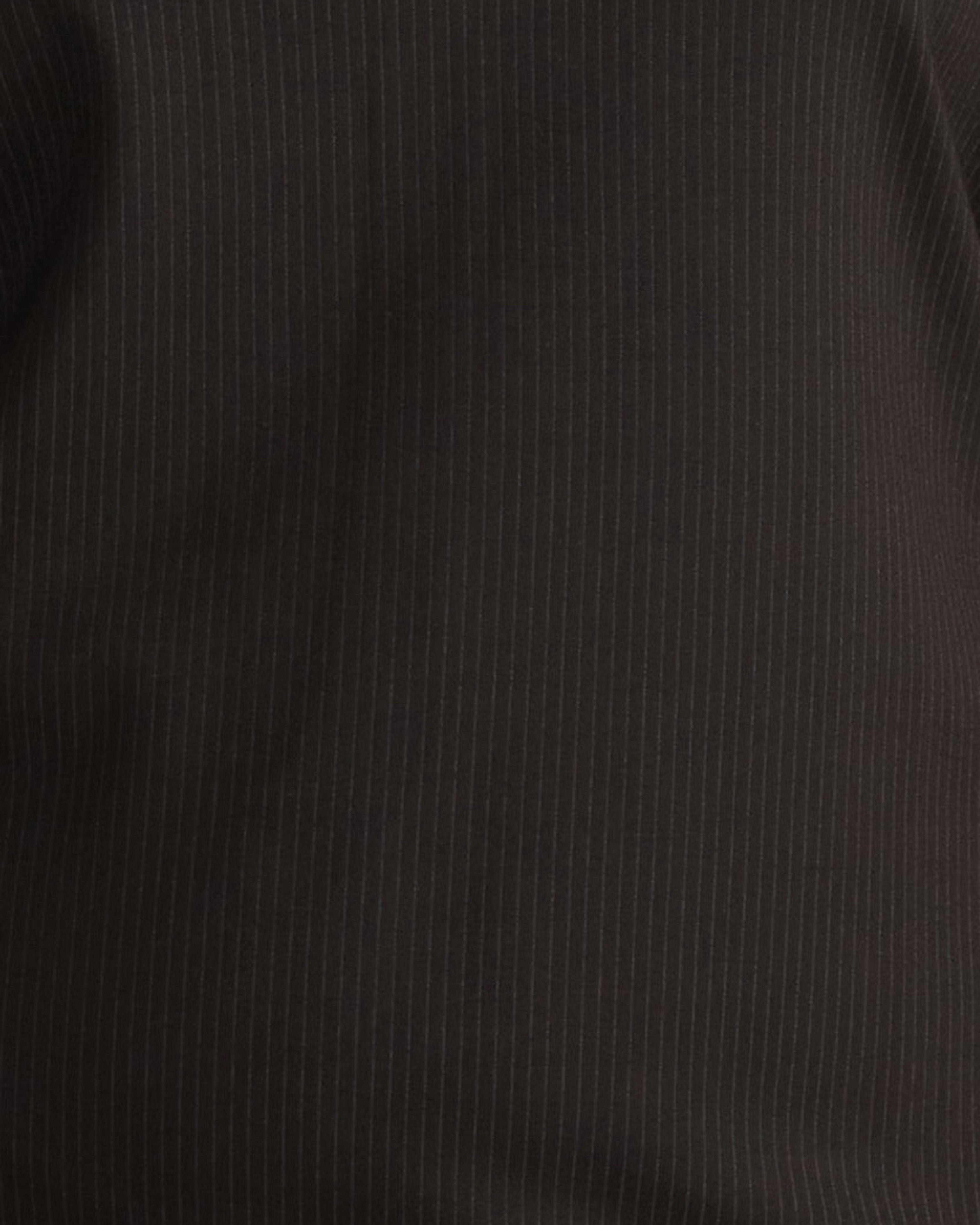 Envelope Neck Ponte Dress - Fine Grey Pinstripe