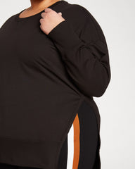 Fiona Side Slit Sweatshirt - Black