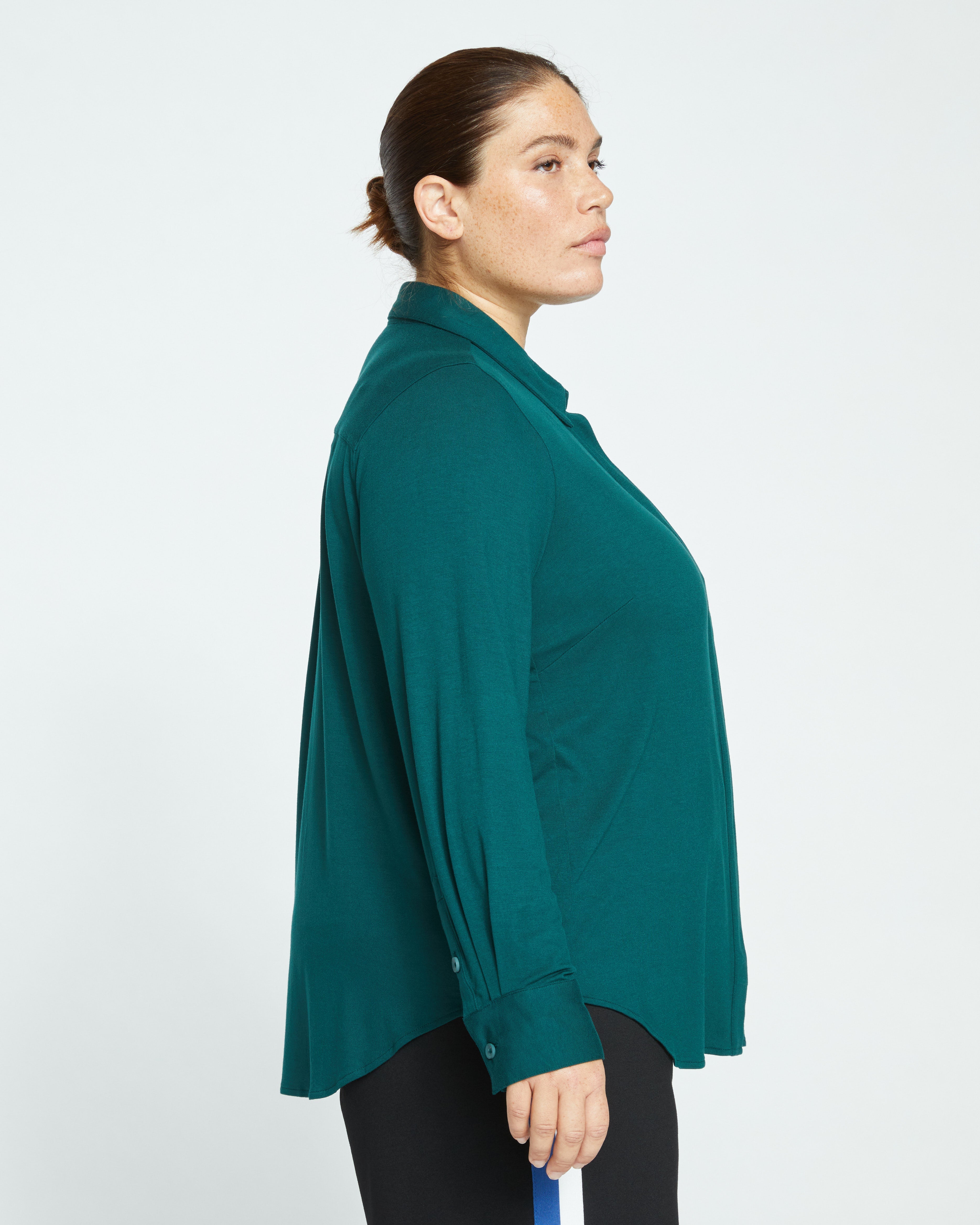 Elbe Liquid Jersey Shirt Classic Fit - Forest Green