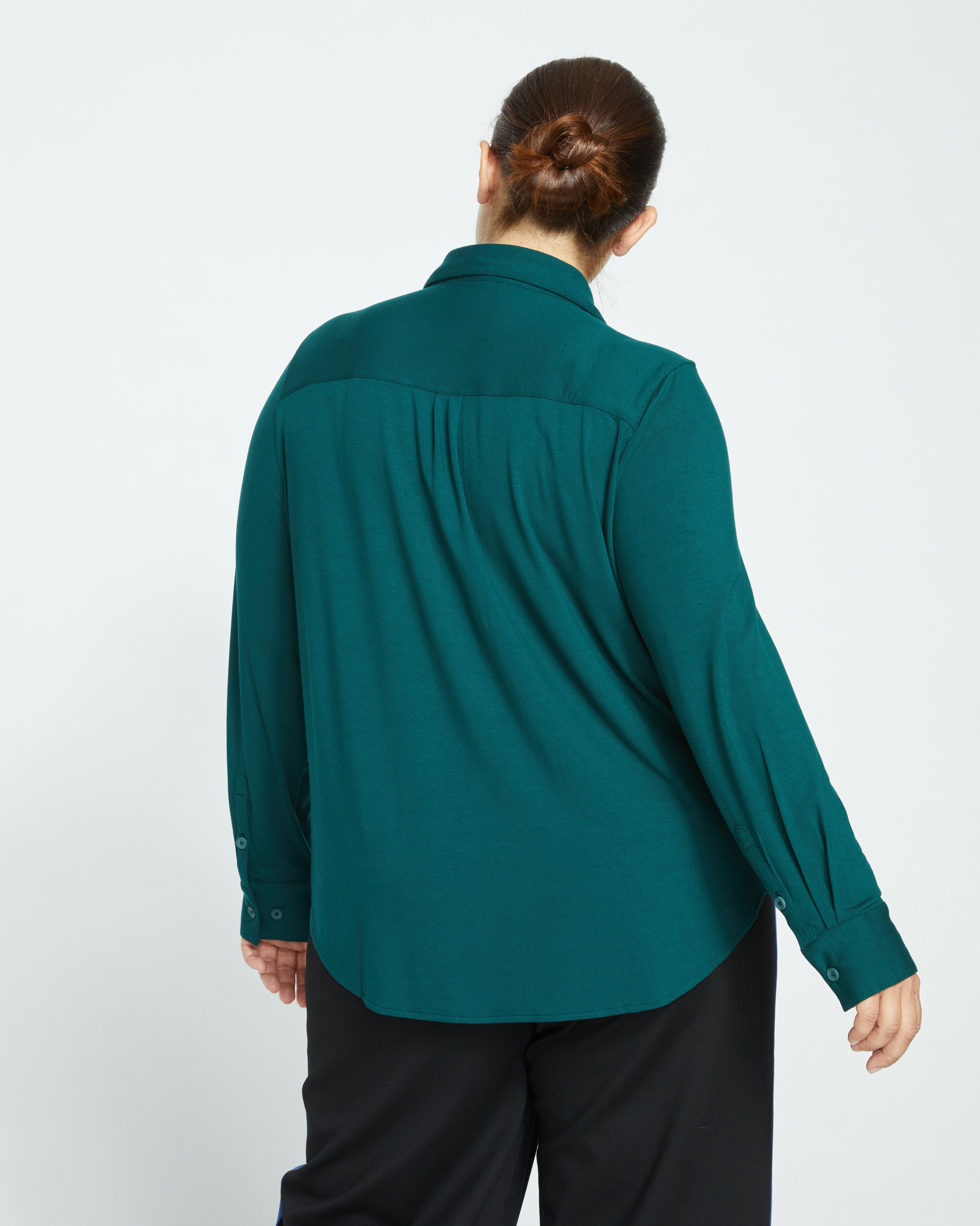 Elbe Liquid Jersey Shirt Classic Fit - Forest Green