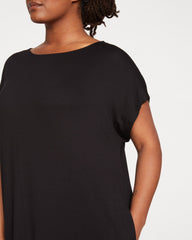 Helen Liquid Jersey Shift Dress - Black