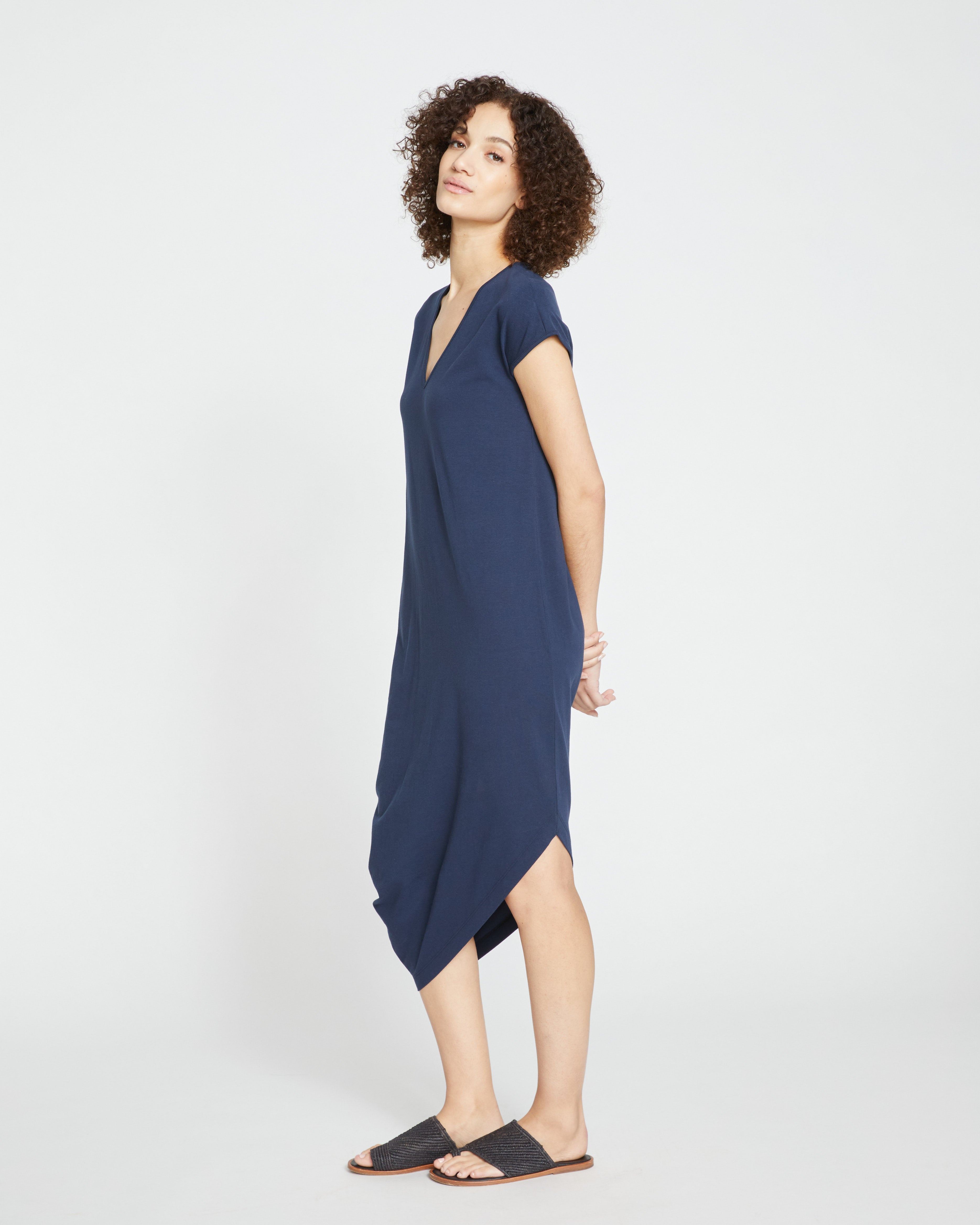 Iconic Geneva V-Neck Dress - Midnight
