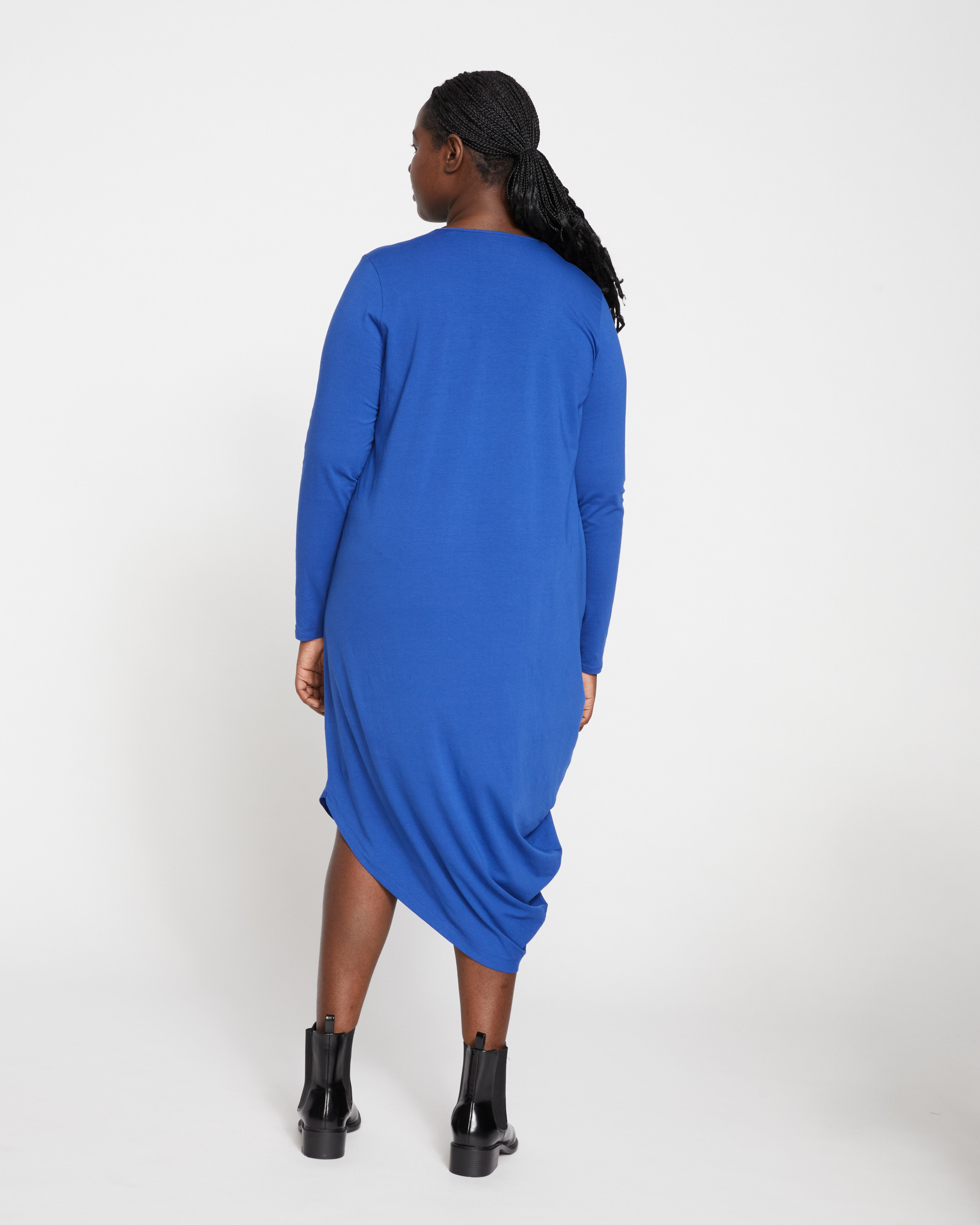 Iconic Long Sleeve V-Neck Geneva Dress - Lapis
