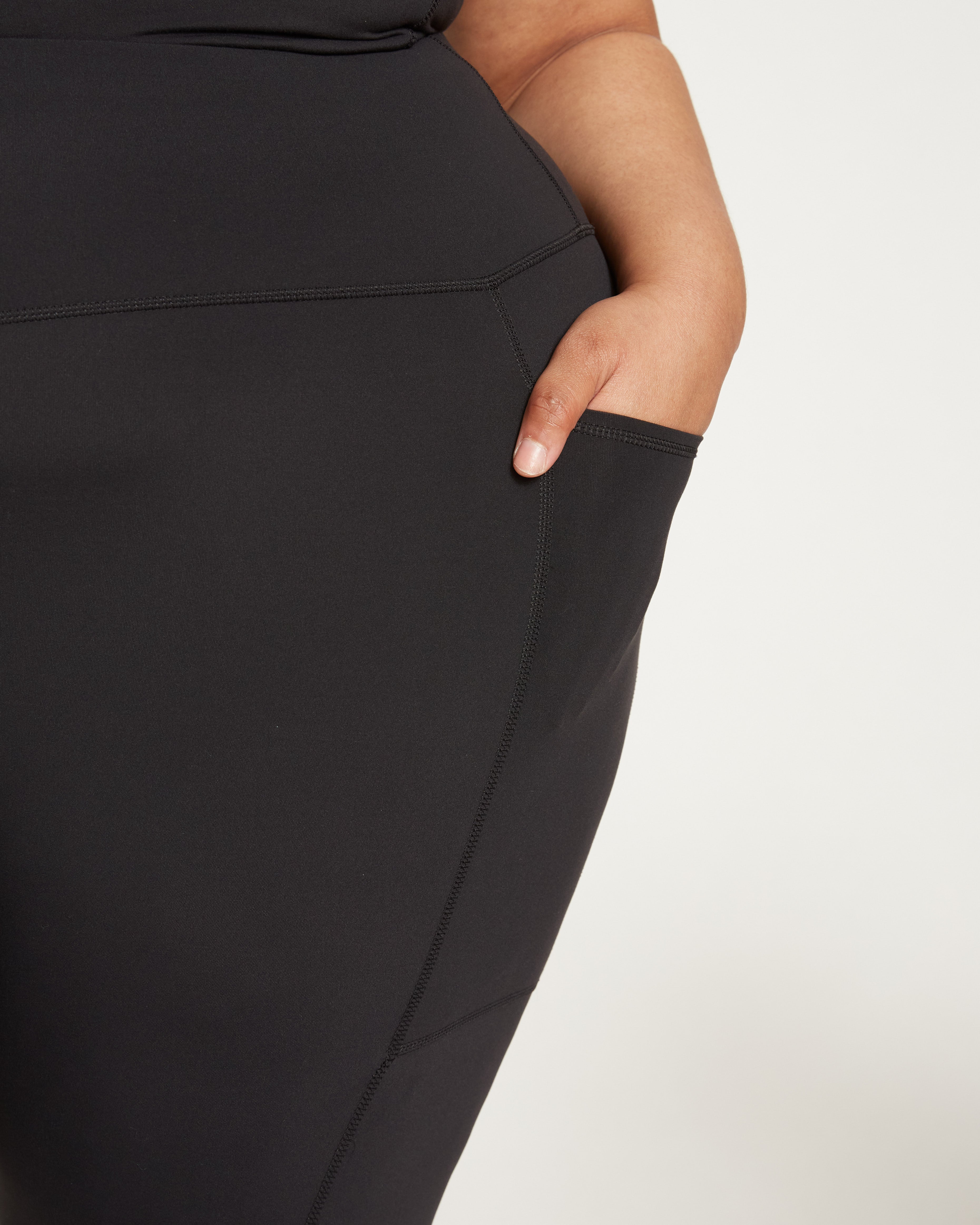 Next-to-Naked Cropped Pocket Legging - Black