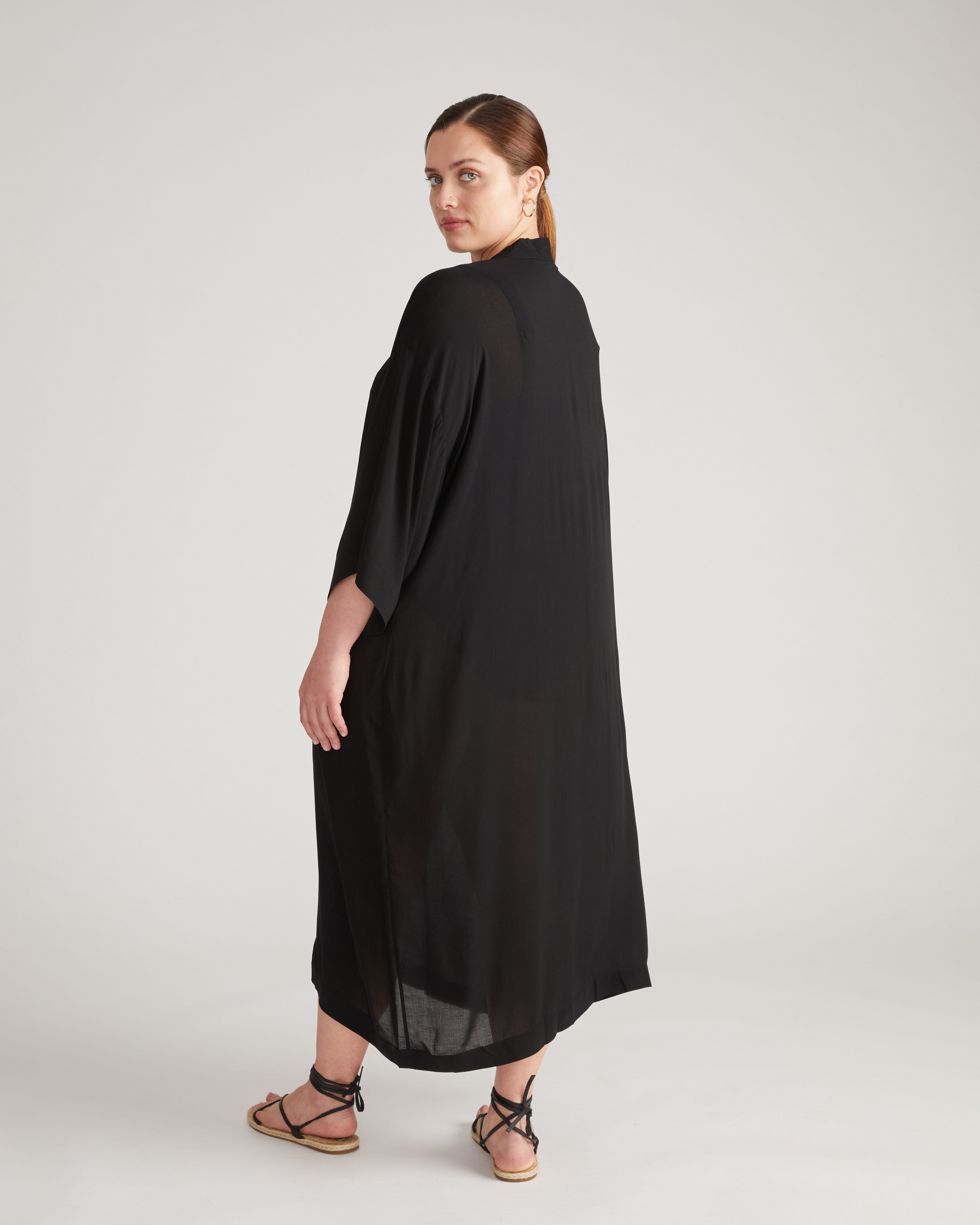 Kiani Voile Robe - Black