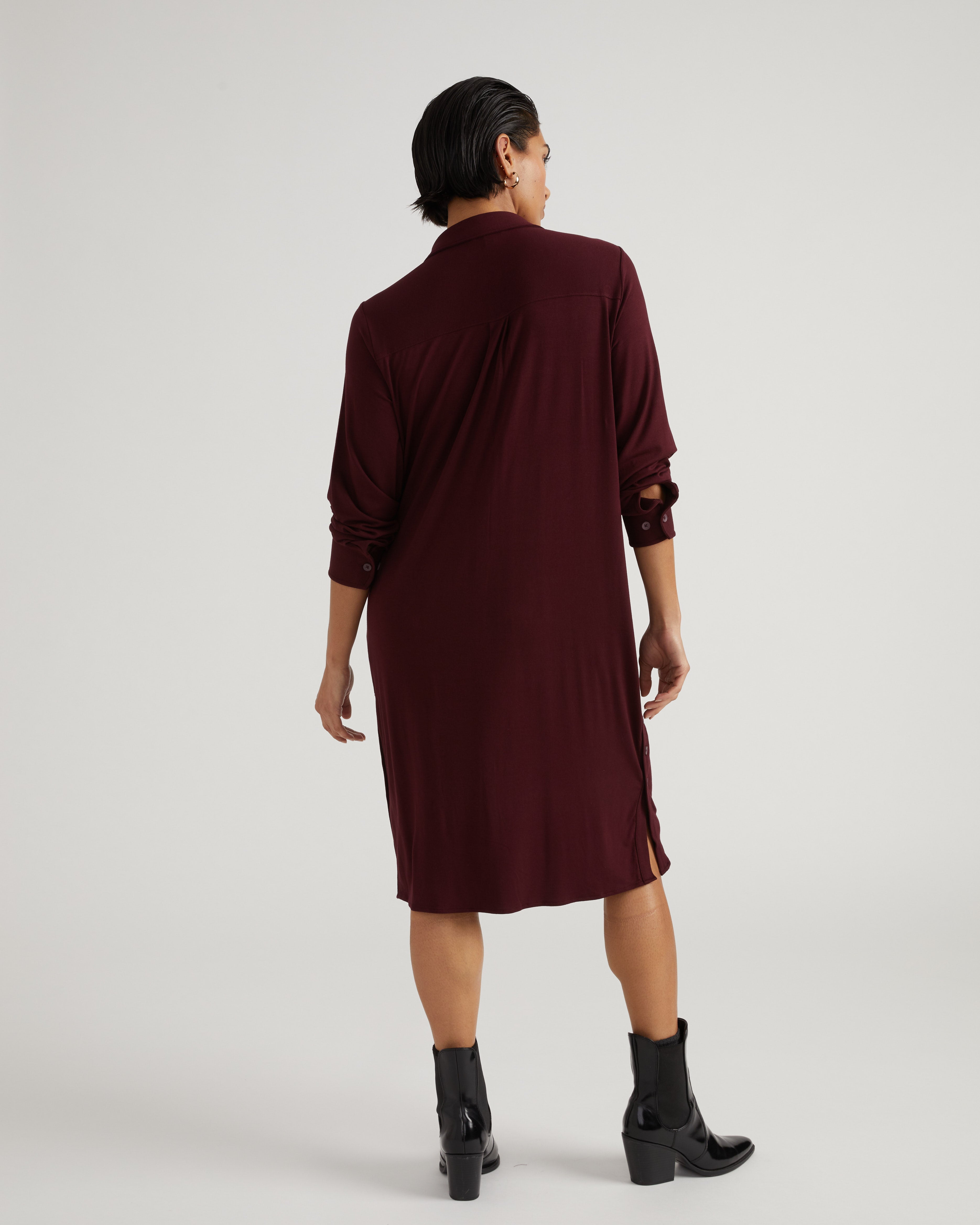 Marcie Liquid Jersey Dress - Black Cherry
