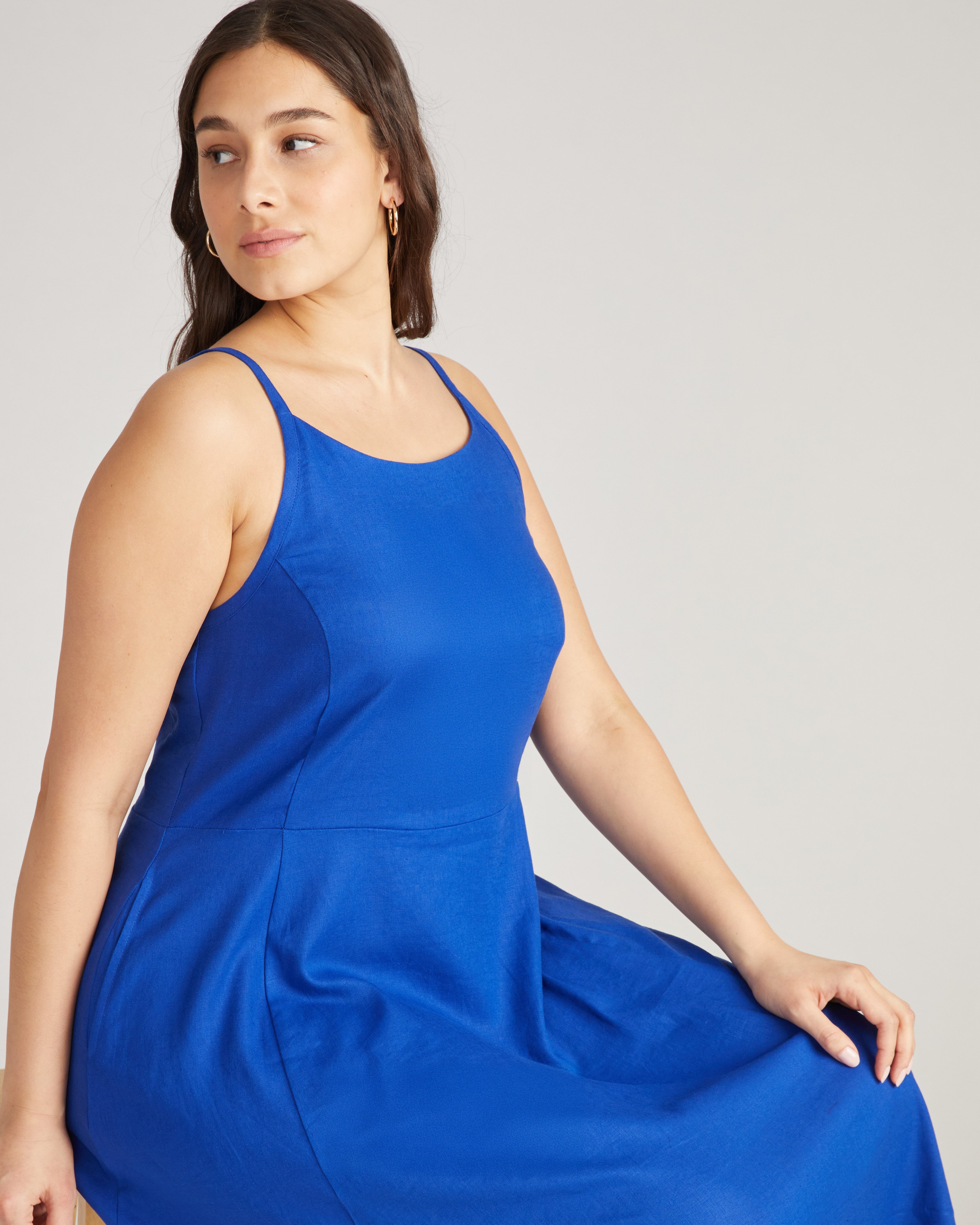 Kuki Linen Dress - Ultramarine