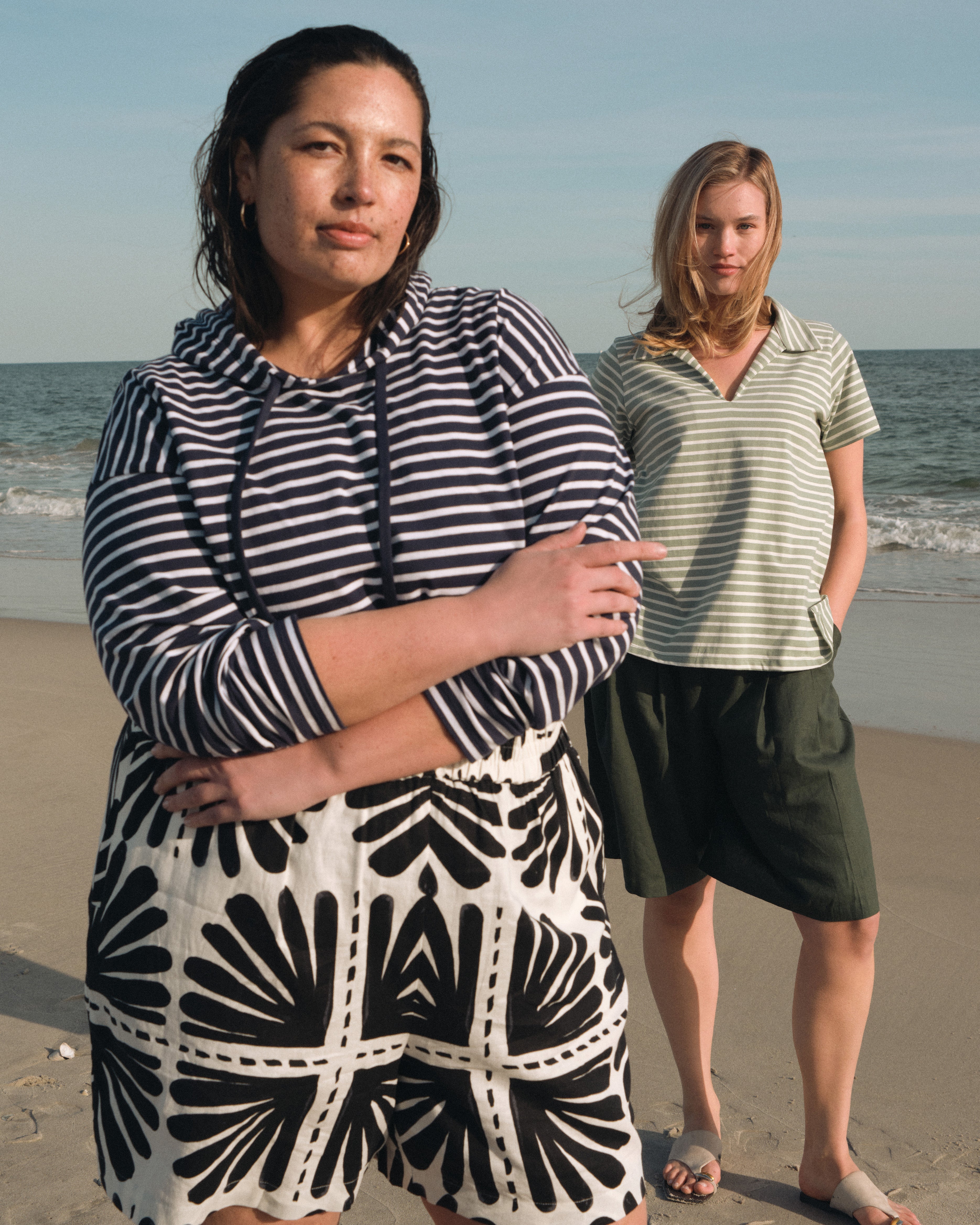 Baja Breton Stripe Hoodie - Navy/White Stripe