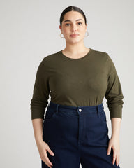 Light-As-Air Long Sleeve Crew Neck Tee - Nori