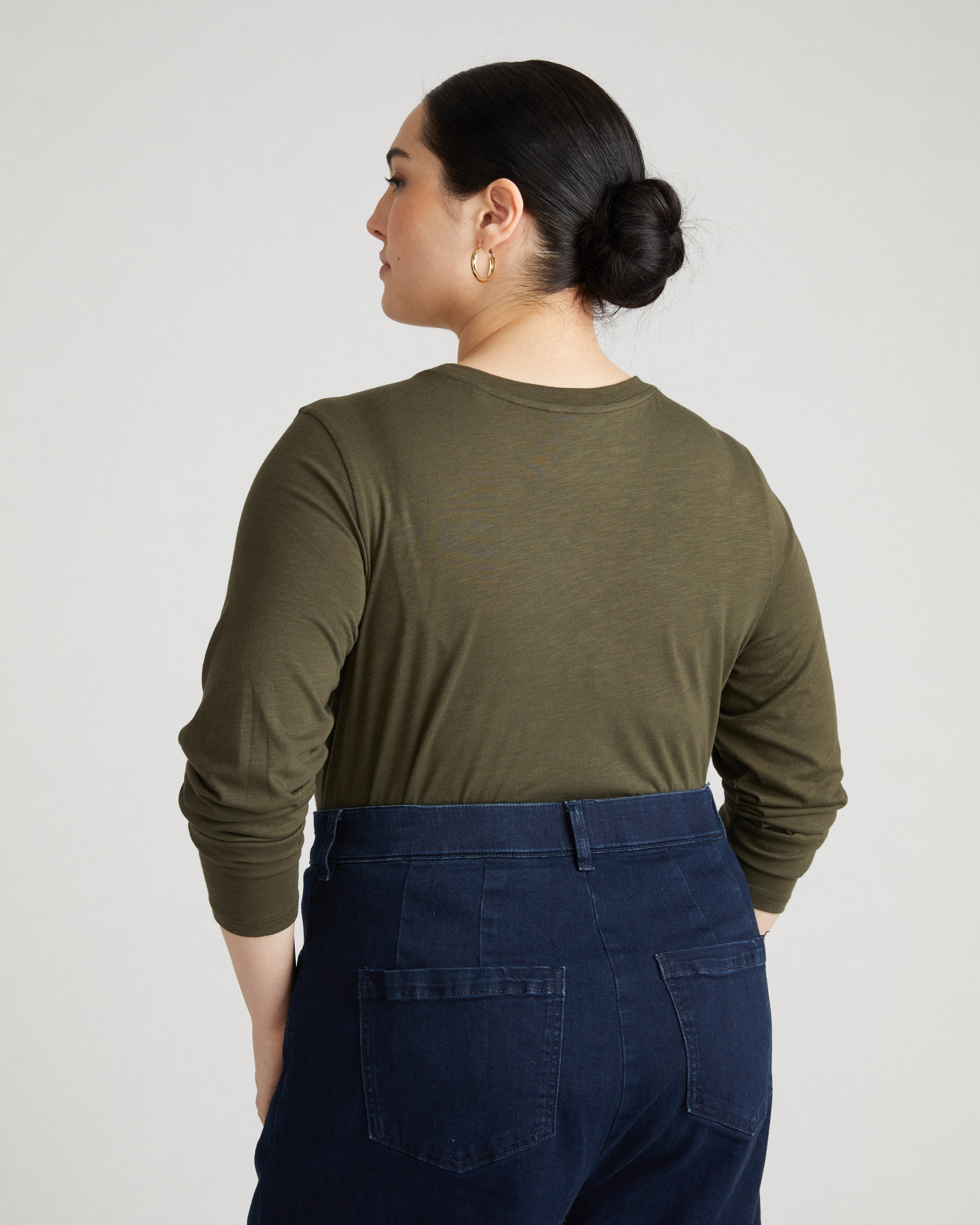 Light-As-Air Long Sleeve Crew Neck Tee - Nori