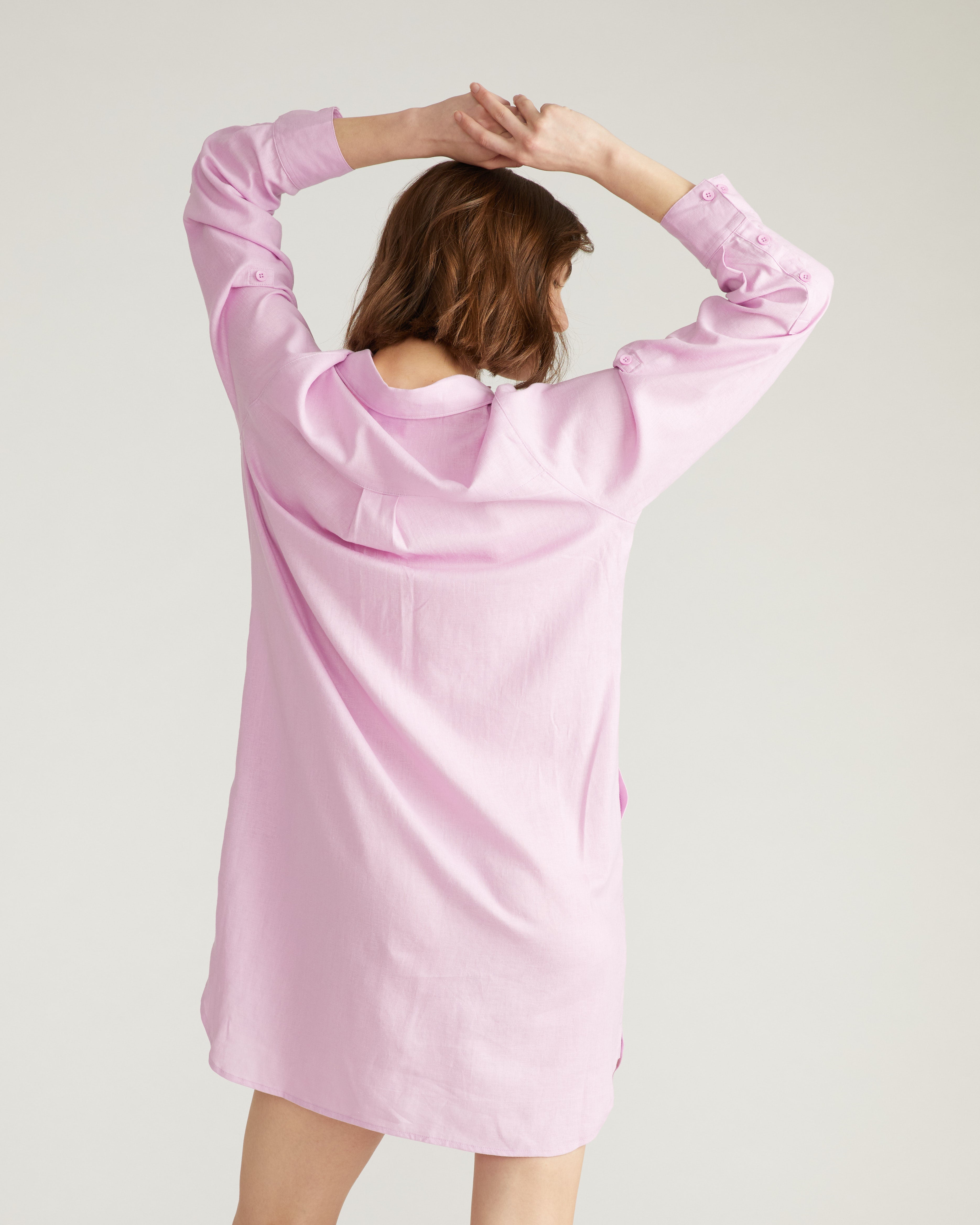 Linen Rubicon Shirtdress - Lilac