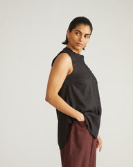 Cameo Linen Tunic - Black